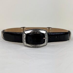 Brighton Black & Brown Alligator Embossed Belt